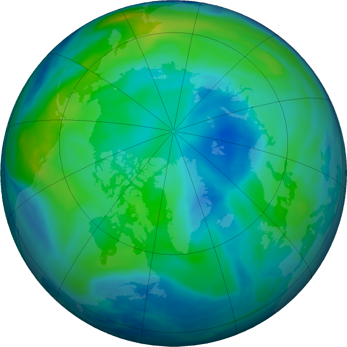 Arctic ozone map for 21 October 2016